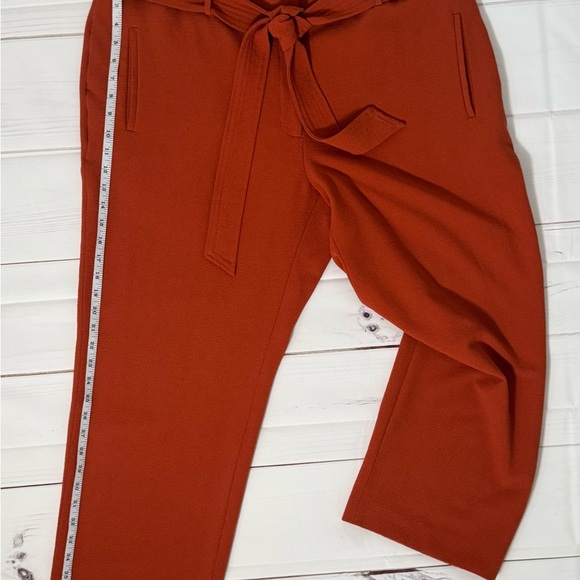 Bar III Burnt Orange Rust Tie Waist Crepe Cropped Dress Pants size 18W - Picture 5 of 7